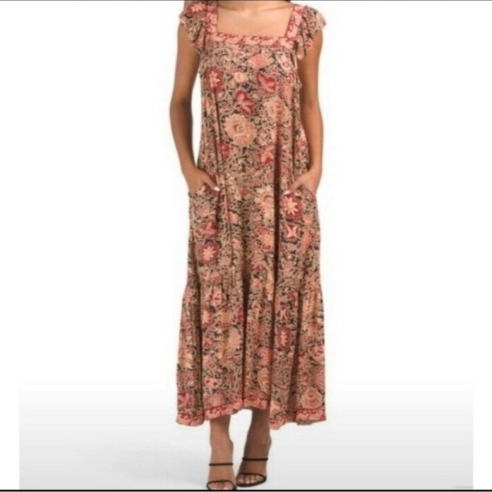 Anthropologie Dress Love The Label Love Sam Dress Maxi Boho Peasant
